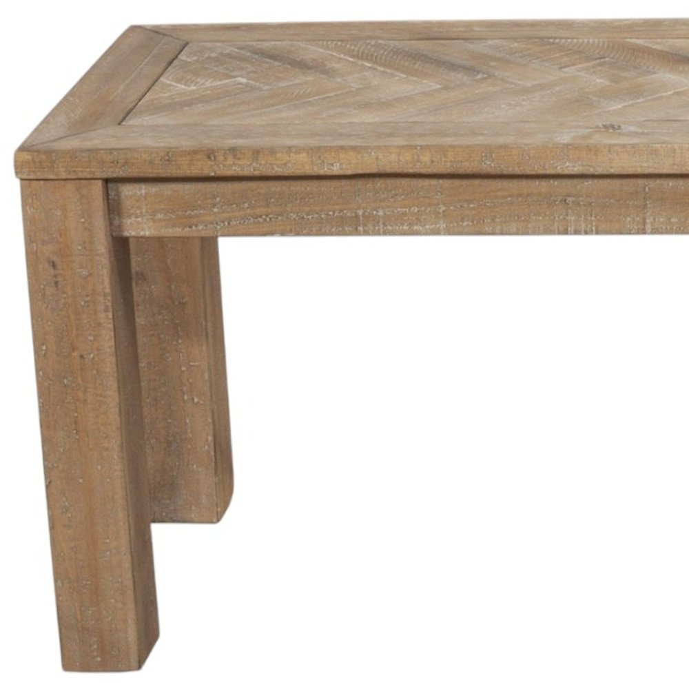 60" Natural Distressed Solid Wood Dining Bench