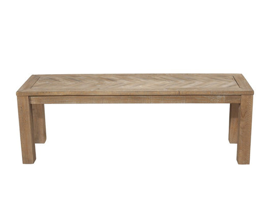 60" Natural Distressed Solid Wood Dining Bench
