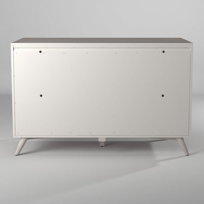 56" Gray Solid Wood Seven Drawer Double Dresser