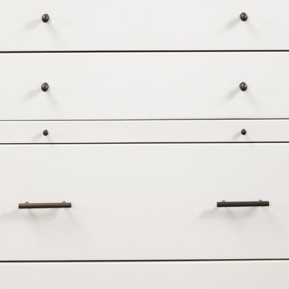 38" Brown And White Solid Wood Four Drawer Dresser