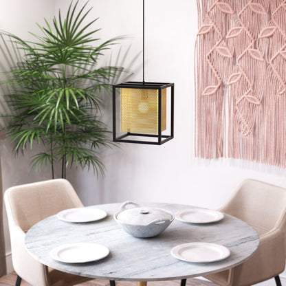 Gold and Black Geometric Metal Ceiling Light