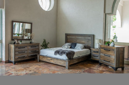 56" Brown Solid Wood Six Drawer Double Dresser