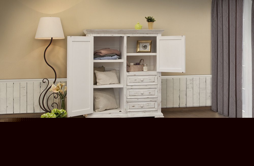 55" White Solid Wood Three Drawer Gentlemans Chest