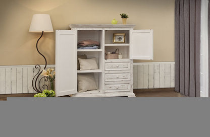 55" White Solid Wood Three Drawer Gentlemans Chest