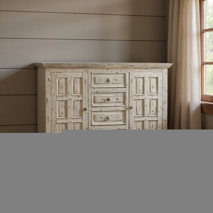 64" White Solid Wood Seven Drawer Gentlemans Chest