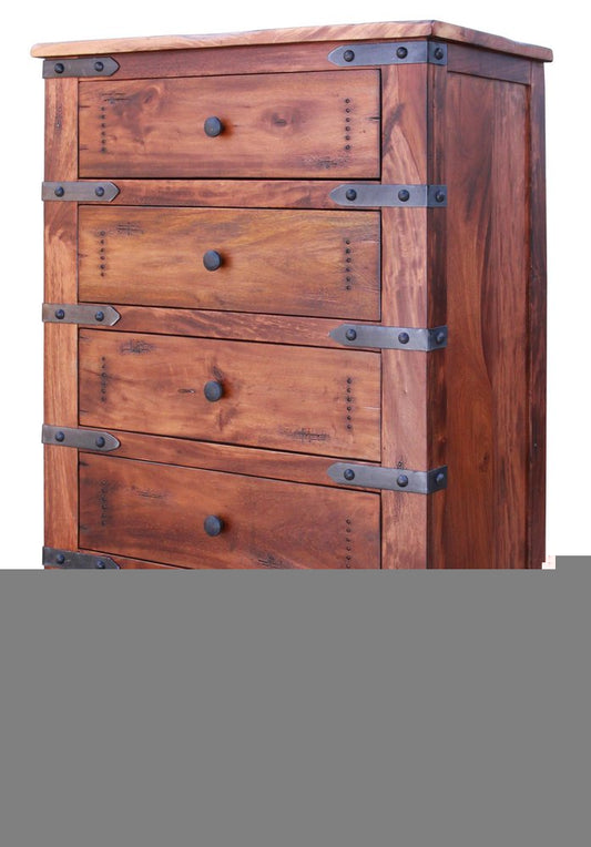 36" Natural Solid Wood Five Drawer Chest
