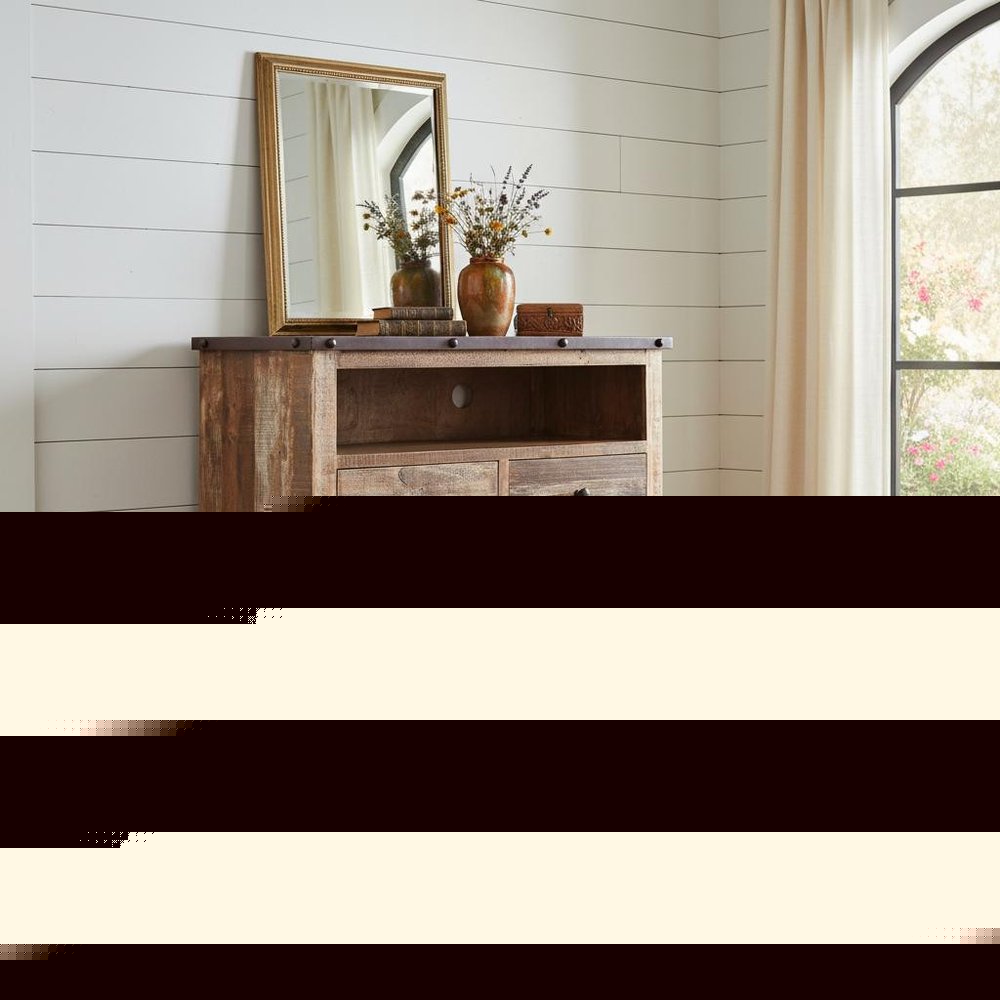 43" Brown Solid Wood Four Drawer Chest