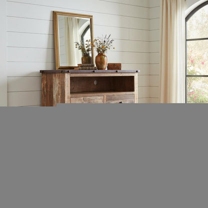43" Brown Solid Wood Four Drawer Chest