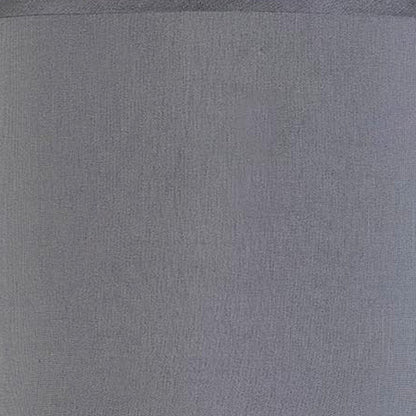 25" Nickel Metal Round Table Lamp With Gray Cone Shade