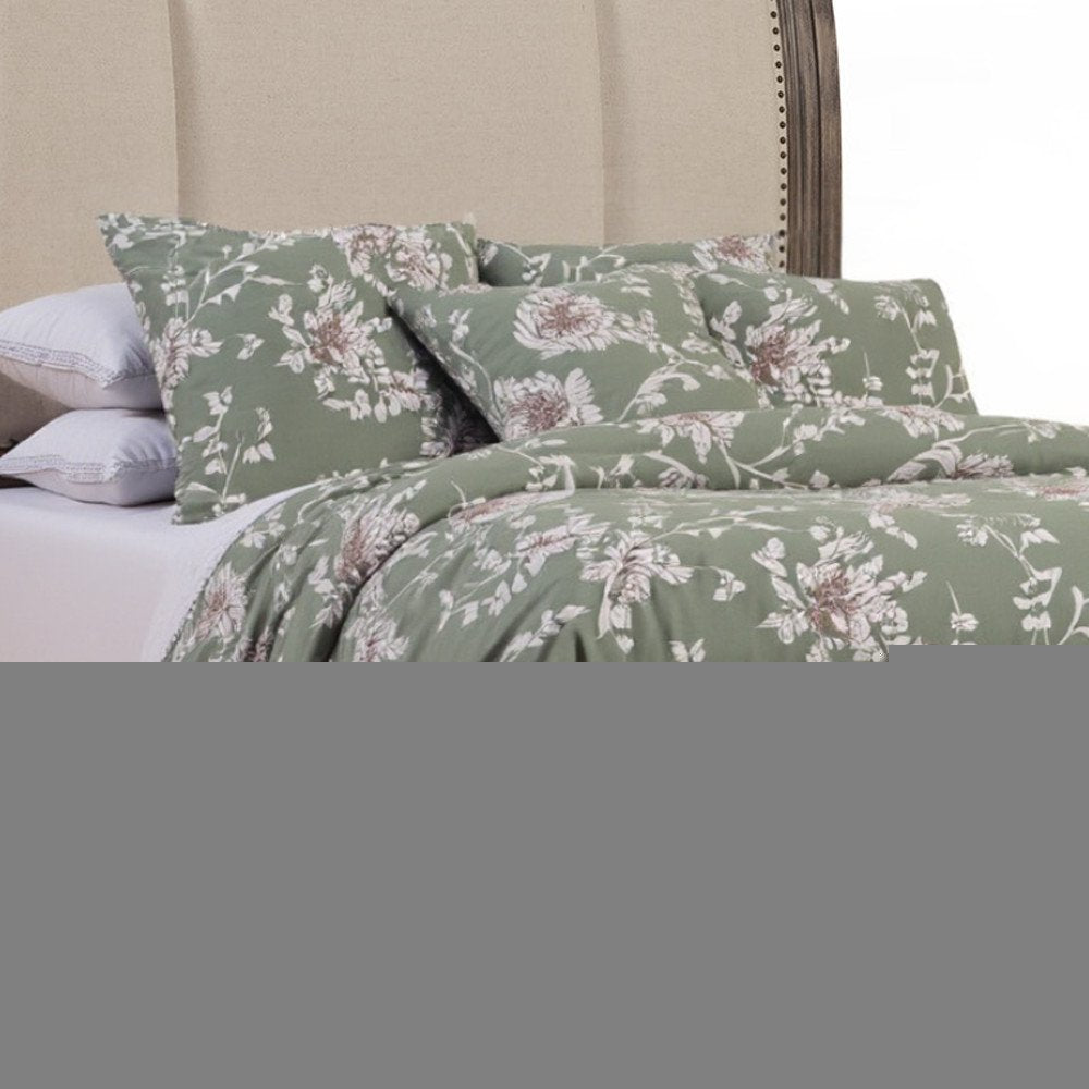Brown and Beige Distressed Solid Wood And Faux Leather Queen Bed Frame with Nailhead Trim