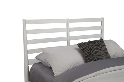 White Slat Back Solid Wood King Bed Frame