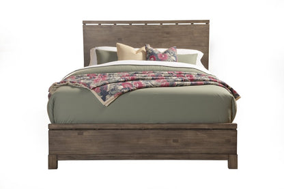 Gray Distressed Solid Wood Queen Bed Frame