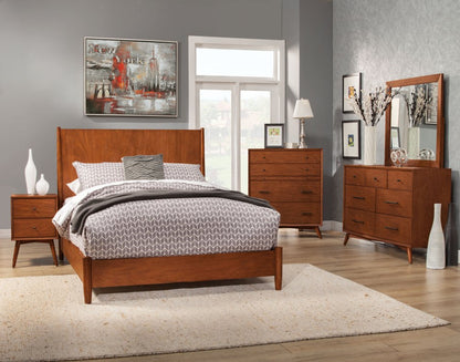 Brown Solid Wood Queen Bed Frame
