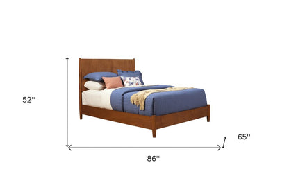 Brown Solid Wood Queen Bed Frame