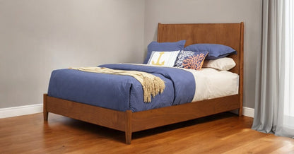 Brown Solid Wood King Bed Frame