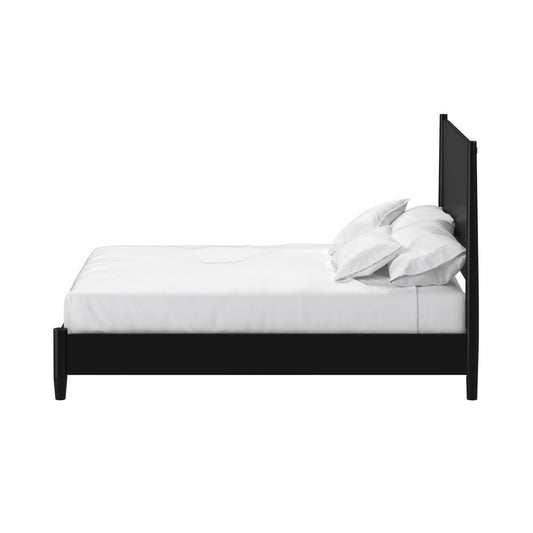 Black Solid Wood Queen Bed Frame