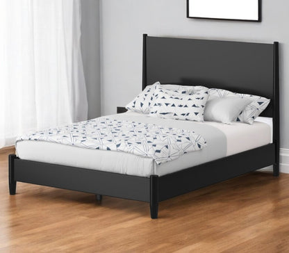 Black Solid Wood Queen Bed Frame