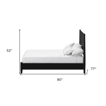 Black Solid Wood California King Bed Frame