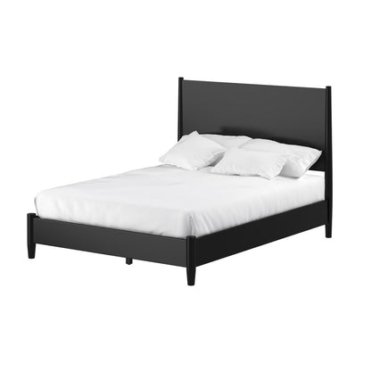 Black Solid Wood King Bed Frame