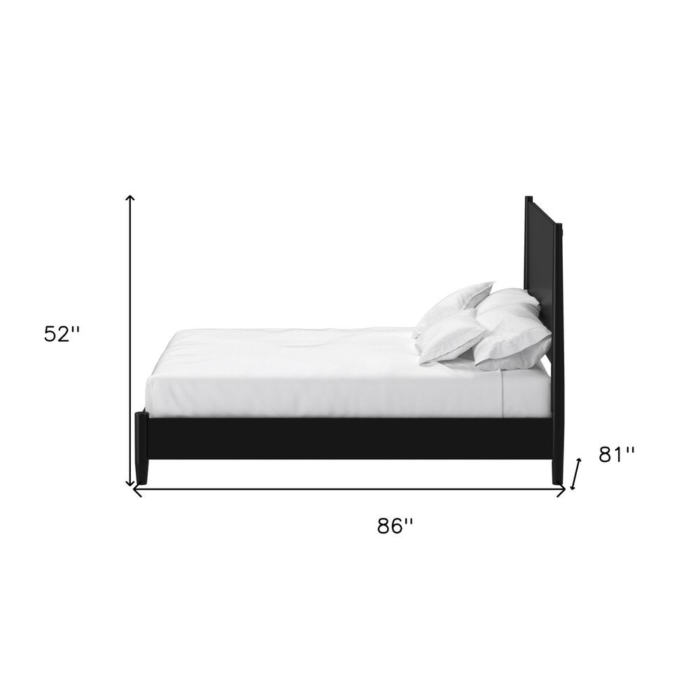Black Solid Wood King Bed Frame