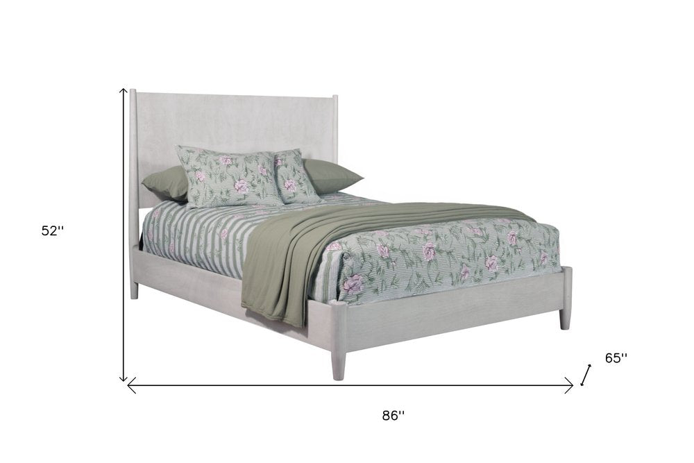 Gray Solid Wood Queen Bed Frame