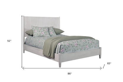 Gray Solid Wood Queen Bed Frame