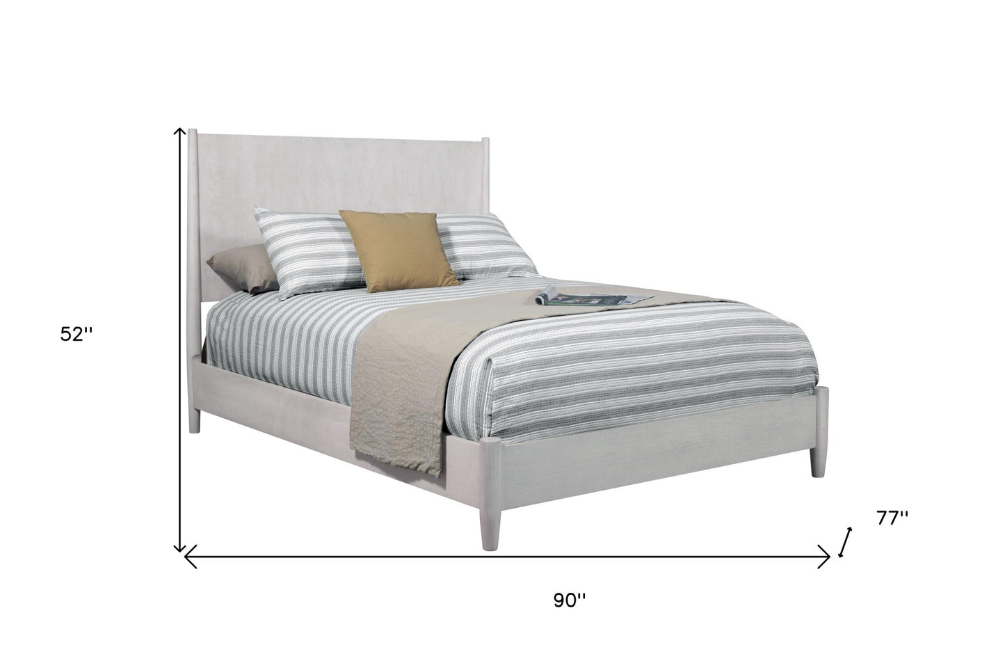 Gray Solid Wood California King Bed Frame