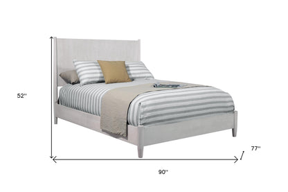Gray Solid Wood California King Bed Frame