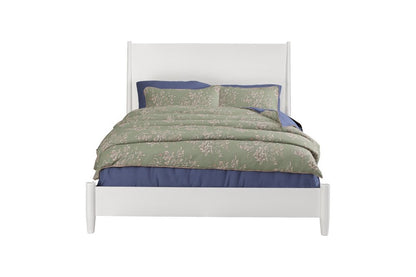 White Solid Wood Queen Bed Frame