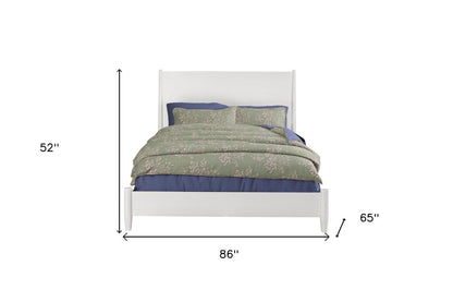 White Solid Wood Queen Bed Frame