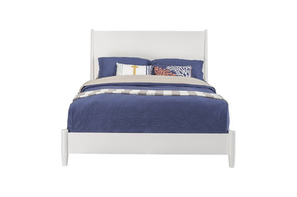 White Solid Wood King Bed Frame
