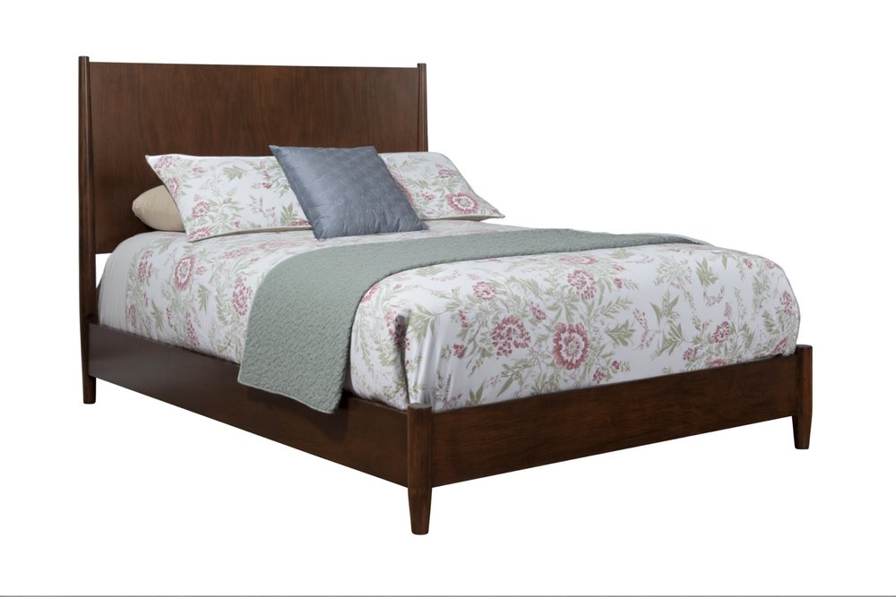 Brown Solid Wood Queen Bed Frame