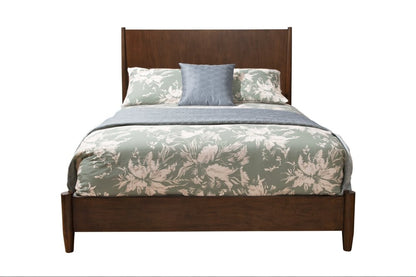 Brown Solid Wood Queen Bed Frame