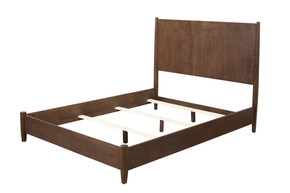 Brown Solid Wood Queen Bed Frame