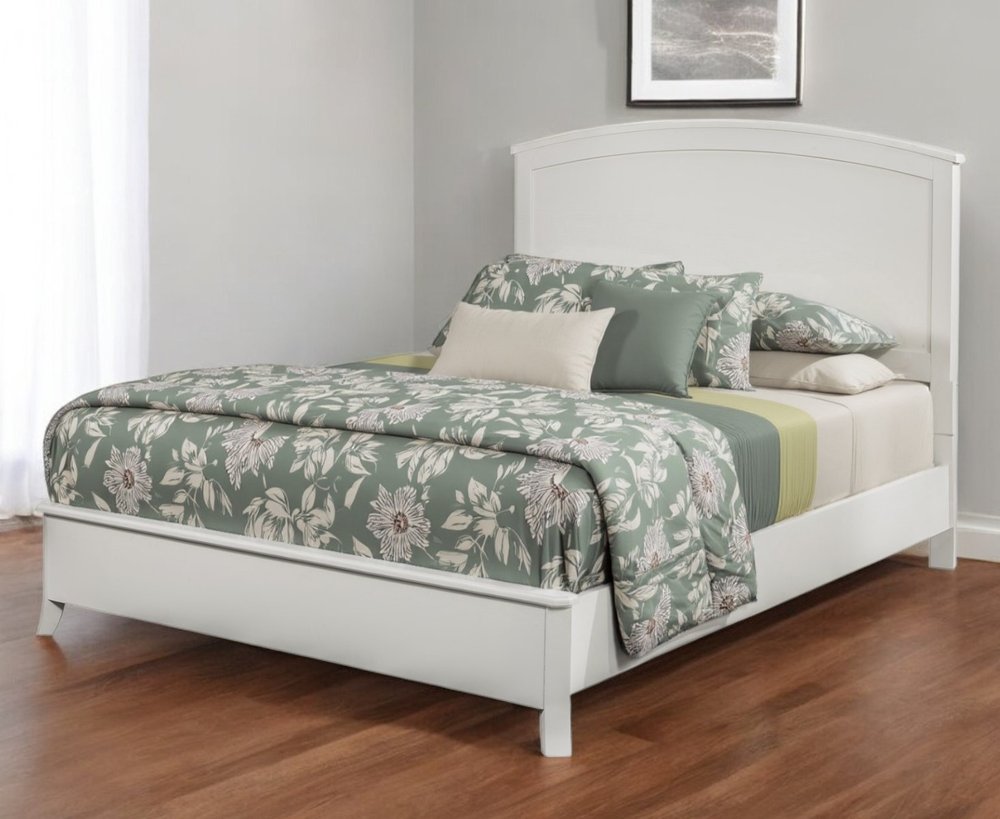 White Solid Wood California King Bed Frame