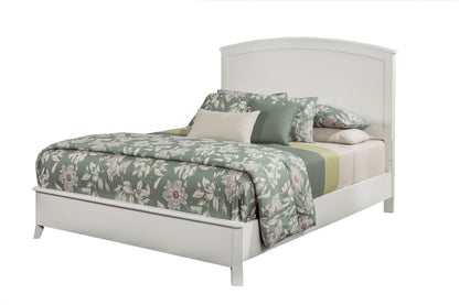 White Solid Wood King Bed Frame