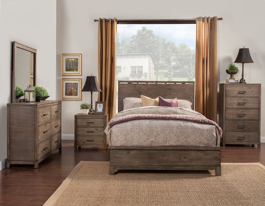 Gray Distressed Solid Wood Full Bed Frame