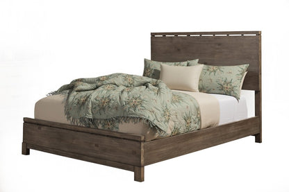 Gray Distressed Solid Wood Full Bed Frame