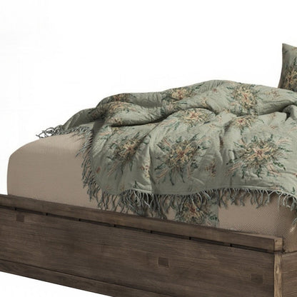 Gray Distressed Solid Wood Full Bed Frame