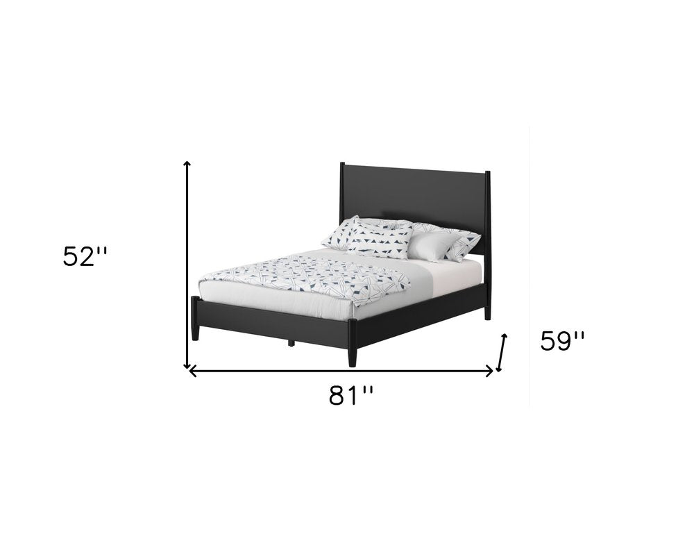 Black Solid Wood Full Bed Frame