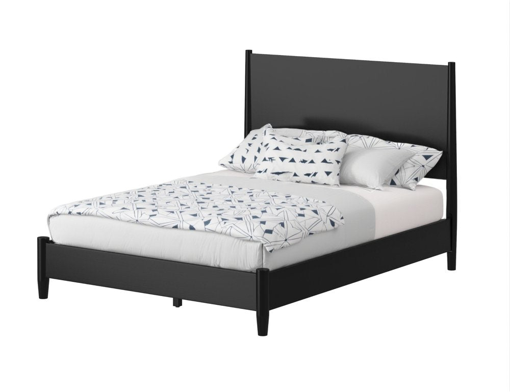 Black Solid Wood Full Bed Frame