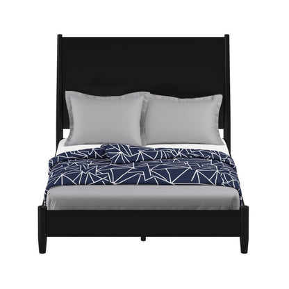 Black Solid Wood Full Bed Frame