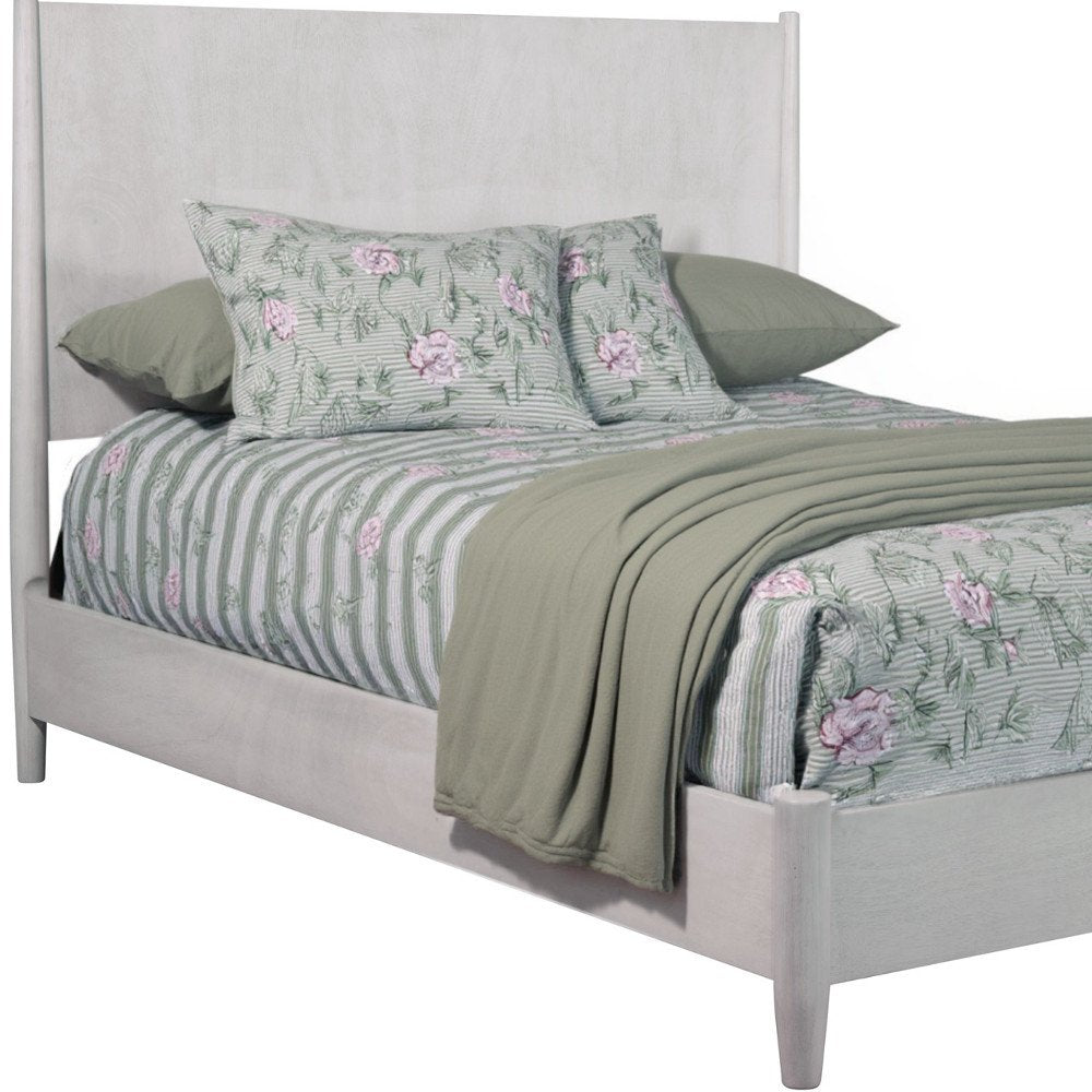 Gray Solid Wood Full Bed Frame