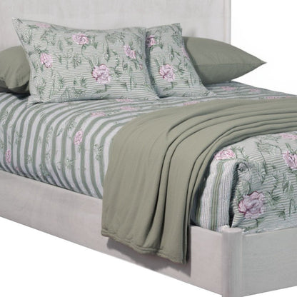 Gray Solid Wood Full Bed Frame