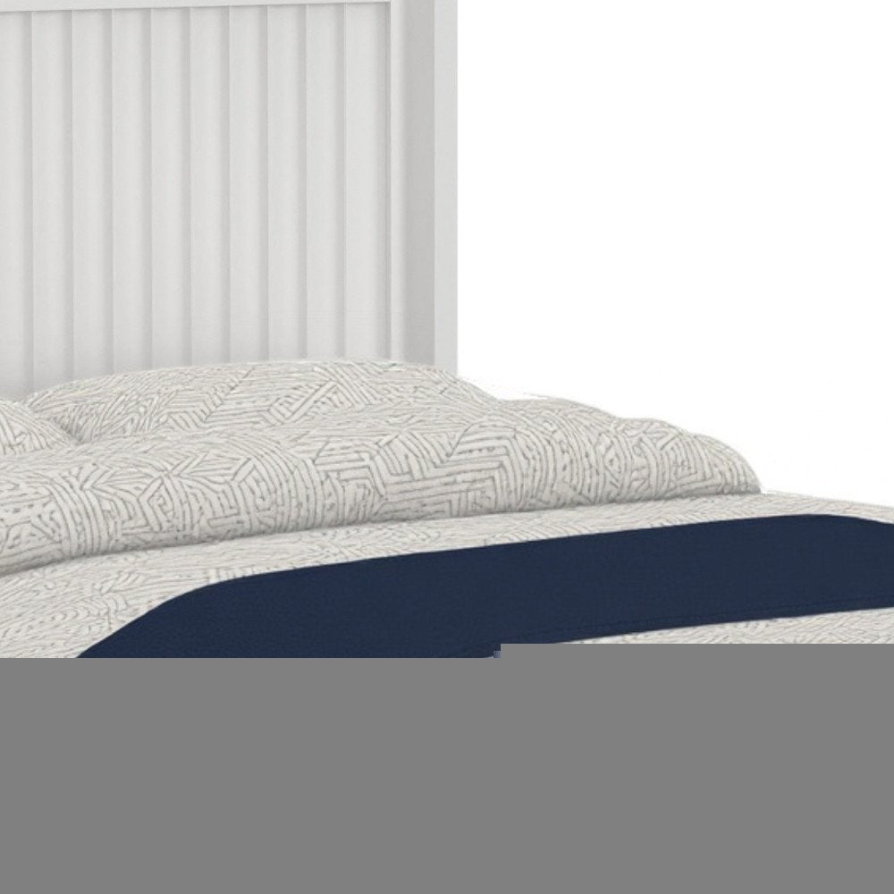 White Ribbed Texture Solid Wood California King Bed Frame