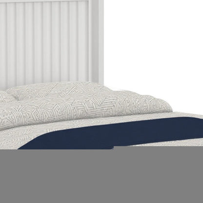 White Ribbed Texture Solid Wood California King Bed Frame