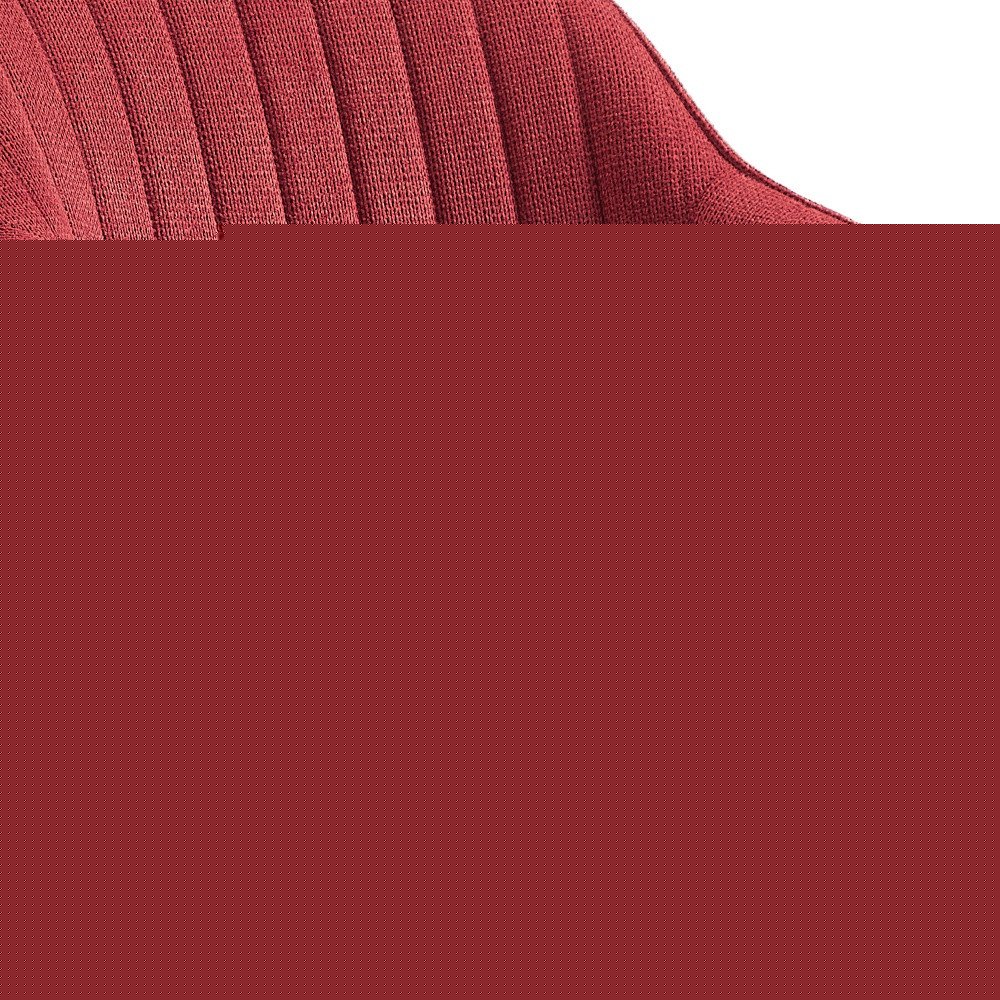 23" Red And Natural Tufted Fabric Swivel Arm Chair