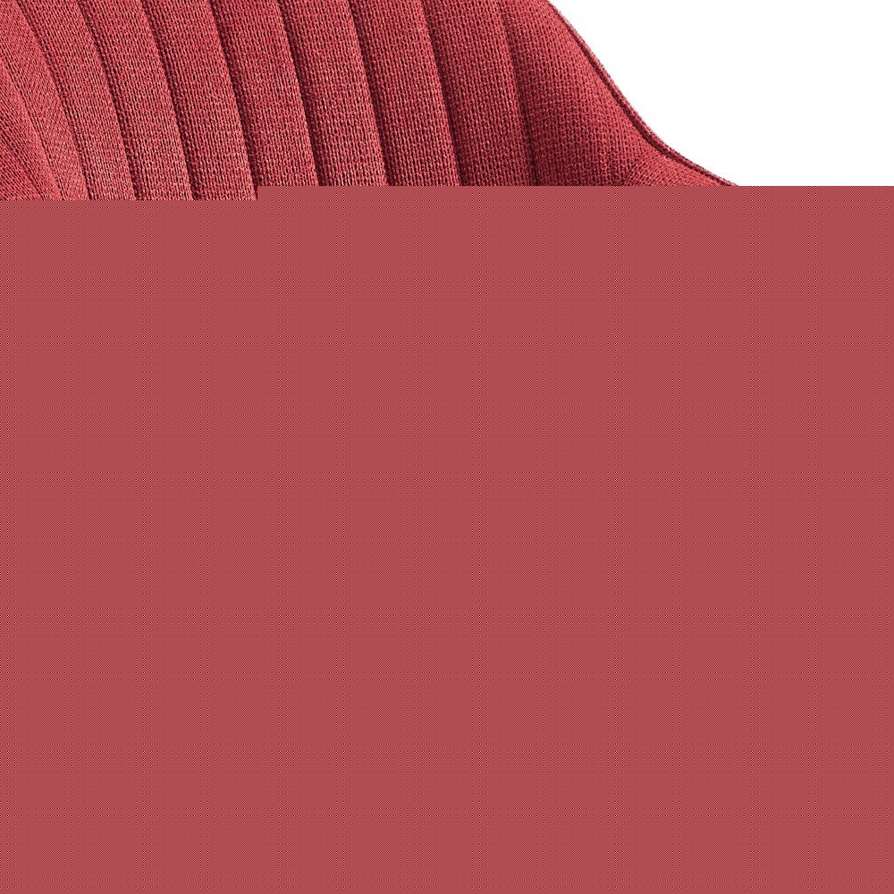 23" Red And Natural Tufted Fabric Swivel Arm Chair