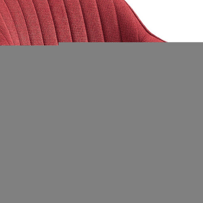23" Red And Natural Tufted Fabric Swivel Arm Chair