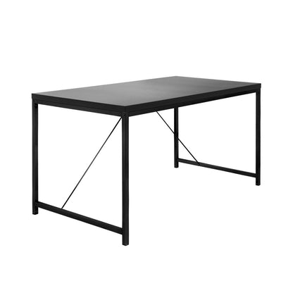 47" Black Wood and Stainless Steel Writing Desk